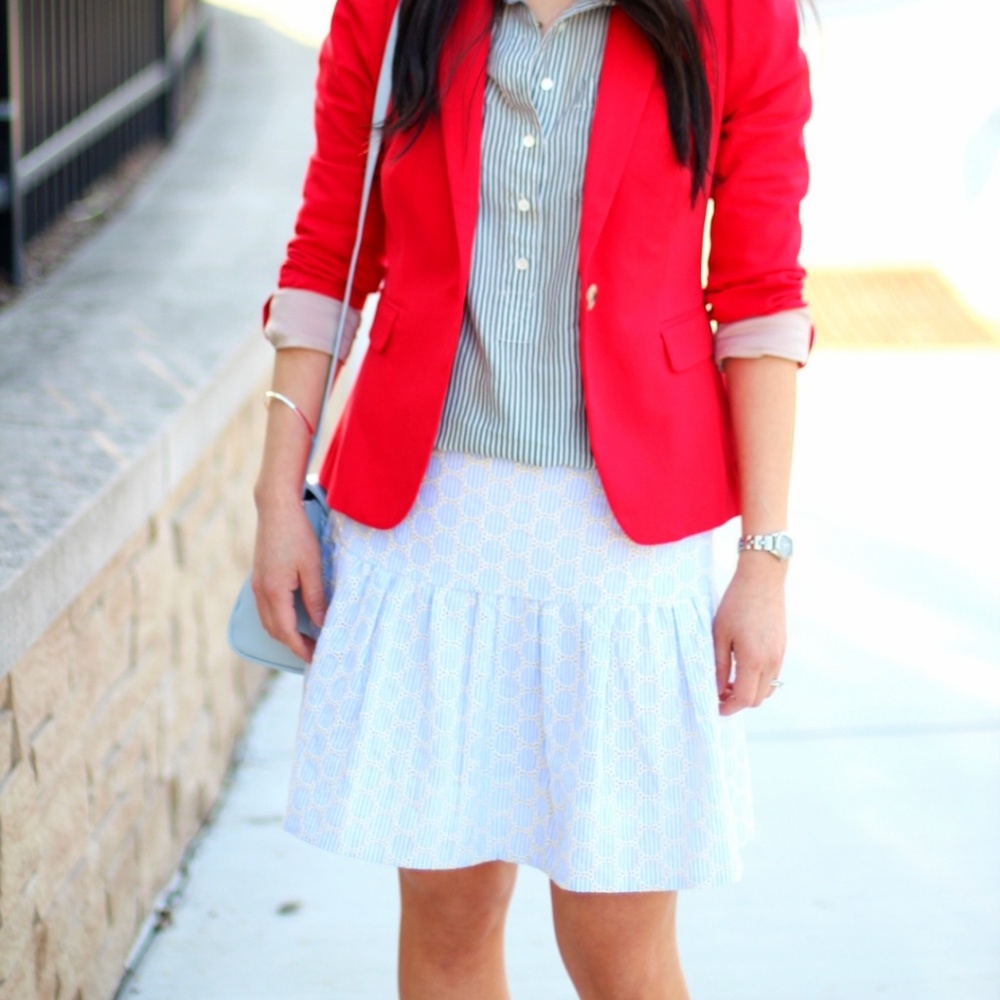 Jcrew lace striped mini skirt